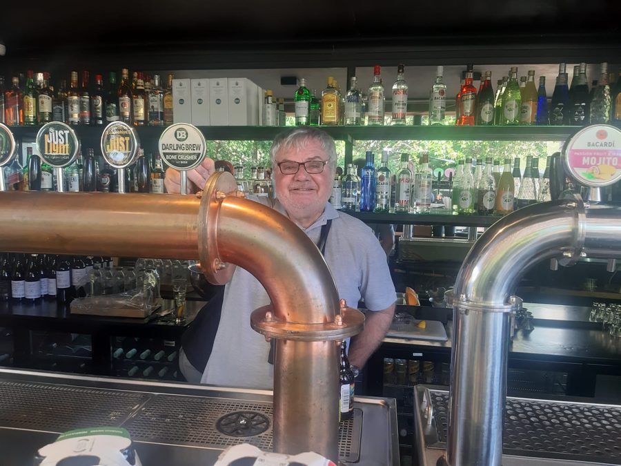 Trevor Lunt plays barman behind the taps at YzerBru