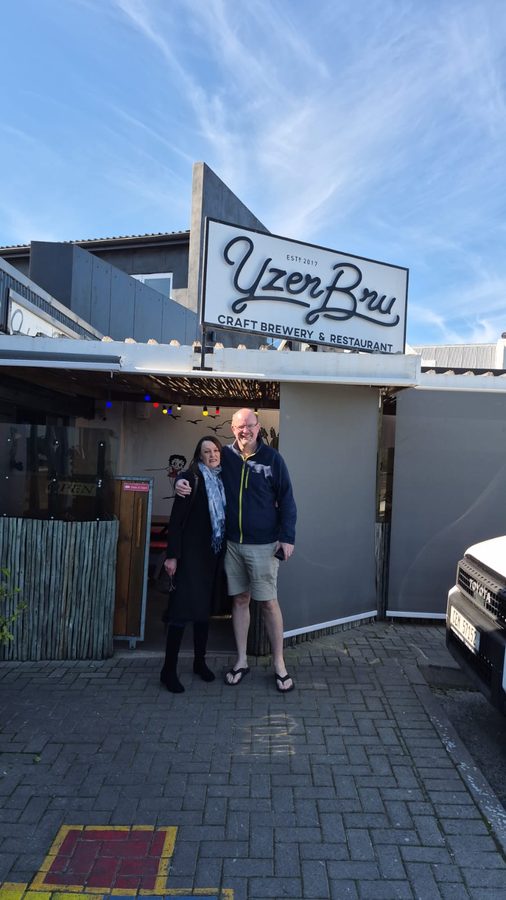 Stacy and James Edwards arriving at YzerBru Craft Brewery